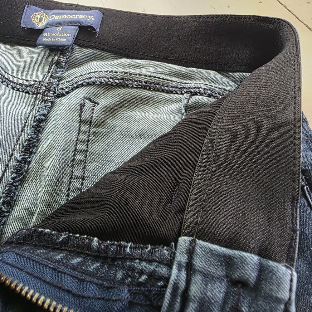 Democracy Absolution Luxe Touch Jeggings Size 6 Blue Distressed Skinny Jeans - Picture 8 of 10